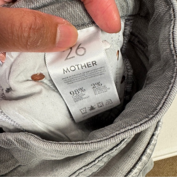 Mother “The Looker” Skinny Jeans Holy Smokes Grey Distressed Size 26 - Picture 16 of 16